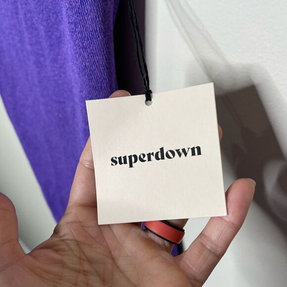 NWT Superdown Bailey Tie Strap Dress - Purple - Picture 10 of 10